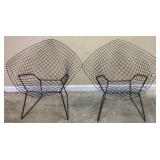 PAIR OF MID CENTURY BERTOIA DIAMOND LOUNGE CHAIRS