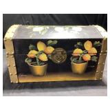 VINTAGE STORAGE CHEST HAND PAINTED FRUIT