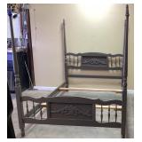 4-POSTER DARK GREY FULL SIZE BED
