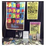ASSORTED BEATLES COLLECTIBLES, POSTERS,