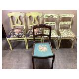 (5) VINTAGE CHAIRS, 1 ANTIQUE MAHOGANY w