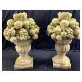 VINTAGE CAST CONCRETE FRUIT BOWL YARD ART