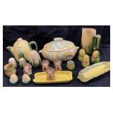 ASSORTED VTG. CORN DISHES, ANTIQUE BRUSH MCCOY