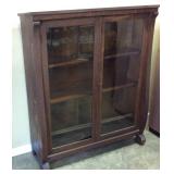 ANTIQUE MISSION OAK DOUBLE DOOR BOOKCASE
