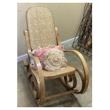OAK BENTWOOD ROCKER w CANE SEAT & BACK