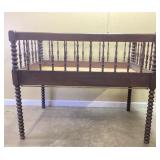 VINTAGE CHILDREN'S SPOOL BED FRAME AND HIGHCHAIR