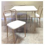 MCM CARD TABLE WITH 4 CHAIRS AND 5 SAMSONITE