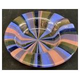 SIGNED HIGGINS VTG. MCM ART GLASS ASHTRAY