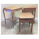 3 WOODEN SIDE TABLES