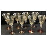 ROYAL DANUBE HAND PAINTED CRYSTAL STEMWARE SET