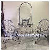 BLACK WIRE & IRON PATIO GARDEN PLANT STAND 3