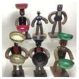 (6) VTG. BOTTLECAP FOLK TRAMP ART ASHTRAY/BOWL