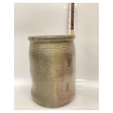 19TH CENTURY SALT GLAZED STONEWARE CROCK