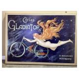 VTG. FRAMED CYCLES GLADIATOR ADVERTISEMENT