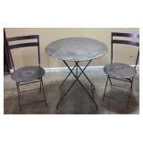 FRENCH STYLE METAL CHAIRS & TABLE BISTRO SET
