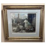 VTG. LARGE FRAMED HEVA COOMANS PRINT