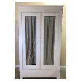 ANTIQUE CONTINENTAL PAINTED 2 DOOR WARDROBE