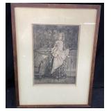 1883 SIGNED J. CARROLL LUCAS ETCHING OF A