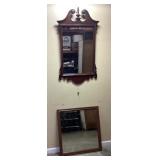 CHIPPENDALE STYLE MAHOGANY MIRROR AND BEVELED