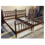 PAIR OF VTG. JENNY LIND STYLE WOOD TWIN SPINDLE