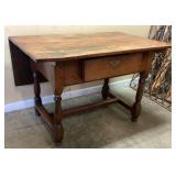 ANTIQUE DROP LEAF TAVERN TABLE DESK, DOVETAIL