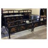 VTG. SHAW FURNITURE CO CHINOISERIE BLACK LAQUER