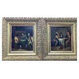 2) EARLY CENTURY OIL ON METAL PLATE ART.