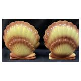 PAIR OF SEASHELL WALL POCKET PLANTERS