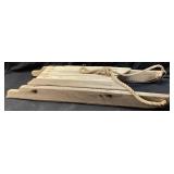 WEATHERED WOOD SLED w WROUGHT IRON RUNNERS, 37in L