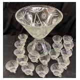 ANCHOR HOCKING EAPC STAR OF DAVID PUNCH BOWL