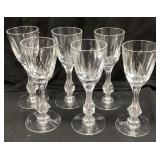 (6) TIFFIN MIRAGE CLARET WINE GLASSES, 6.25in H
