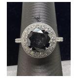 14KT WHITE GOLD FANCY BLACK & COLORLESS DIAMOND