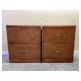 2 Wood grain Two Drawer file cabinets