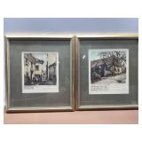 2 VTG. HAND COLORED ETCHINGS BY HERTA CZOERNIG