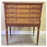 Antique Poplar Spool Chest 4 Drawer