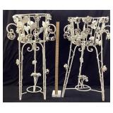 PAIR OF ANTIQUE WROUGHT IRON PLANT STANDS