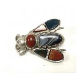 VTG. STERLING SILVER NAVAJO BEE BROOCH