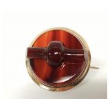 14K ANTIQUE SCOTTISH BROOCH FEATURING AGATE CROSS