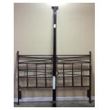 VTG. IRON INDUSTRIAL GEOMETRIC STYLE BED, FULL