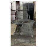 WROUGHT IRON PATIO DINING TABLE & 4 CHAIRS SET,