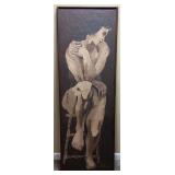 TANKSLEY 1963 SEATED NUDE OIL PAINTING ON WOOD