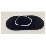 STERLING SILVER SQUARE WAVY BANGLE BRACELET