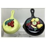 (2) VTG. KITCHEN FRYING PAN w FRUIT WALL POCKET