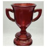 VTG. RED RUBY GLASS TROPHY LOVING CUP TOOTHPICK