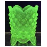 VTG. FENTON HOBNAIL URANIUM GLASS TOOTHPICK
