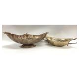 VTG. BRAS REPOUSSE BOWL AND A LARGE CENTER PIECE