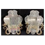 PAIR OF EARLY 20th CENTURY VENETIAN ETCHED GLASS