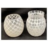 (2) VTG. WHITE OPALESCENT COIN DOT TOOTHPICK