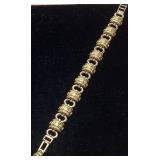 10kt YELLOW GOLD GREEK KEY BRACELET, 26.8 GRAMS,