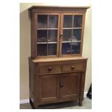 ANTIQUE AMERICAN STEP BACK CUPBOARD, 2 PIECE IN